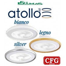 VENTILATORE A SOFFITTO ARREDO CON MOTORE A CORRENTE CONTINUA MOD. "ATOLLO 3" CFG ART.EV118